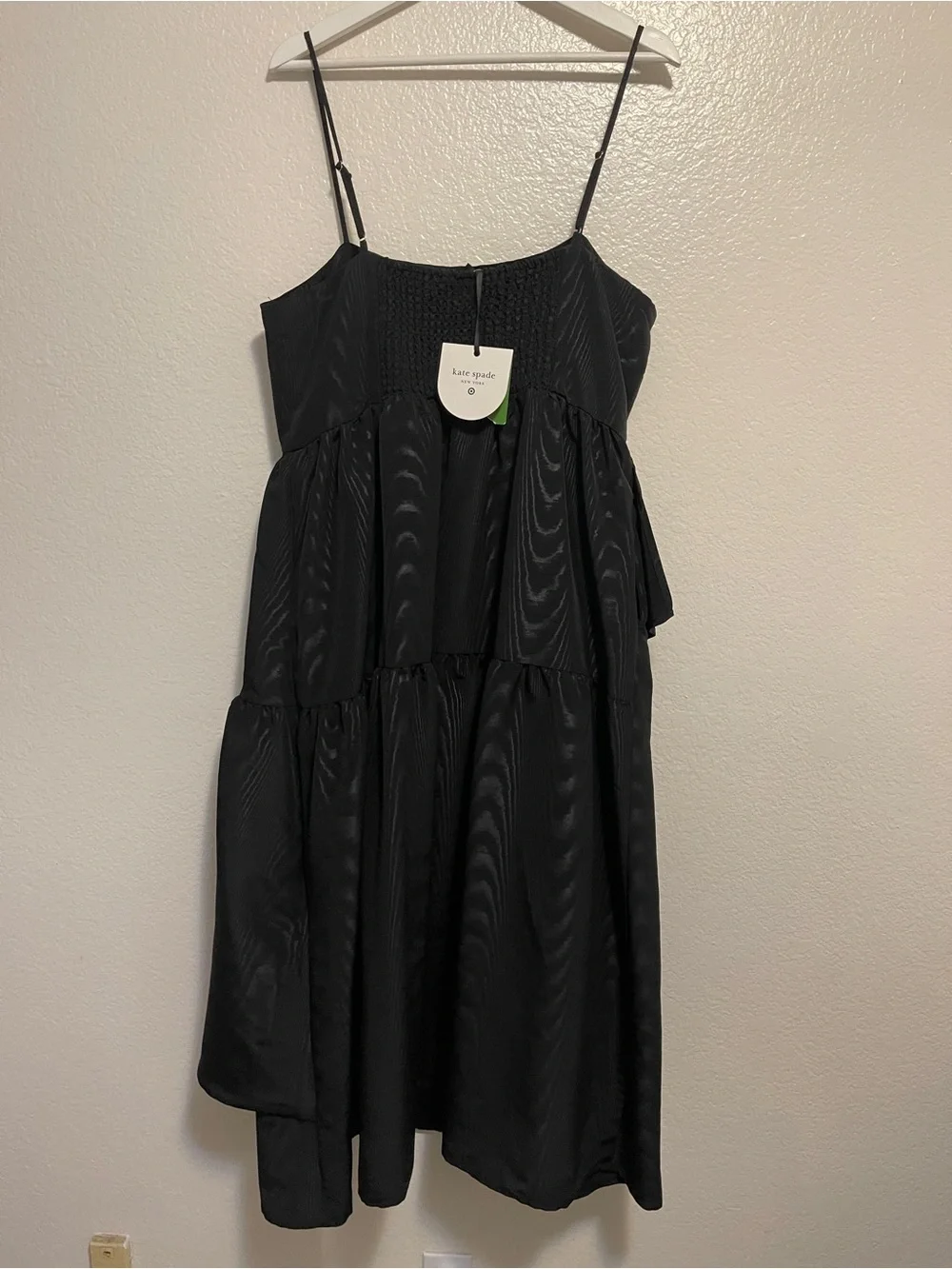 Kate Spade New York Black Tiered Ruffle Midi Dress, Large